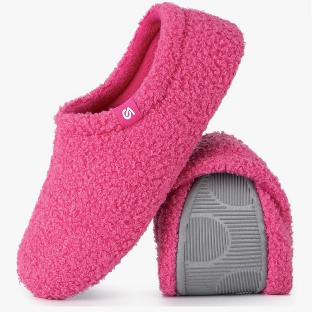 VeraCosy Women's Fuzzy Teddy Slippers Lightweight Memory Foam Indoor House Shoes